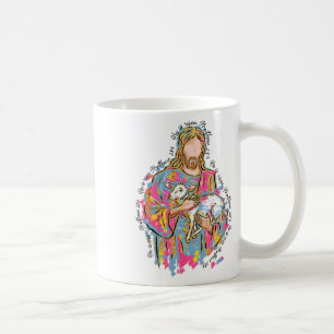 Han är uppstånden Jesus och Lamm Gud Glad Påsk Kri Kaffemugg