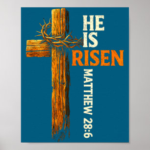 Han är uppstånden kors Jesus religiös kristen tro Poster