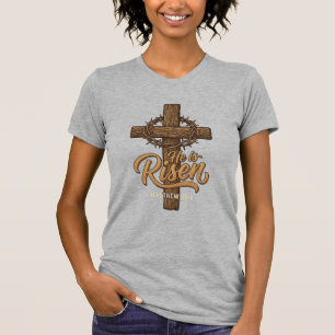 Han är Uppstånden Kors Törnkrans Kristet Tröja_ T Shirt