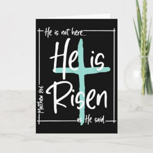 Han är Uppstånden Kristet Kors Jesus Bibelvers Gla Kort