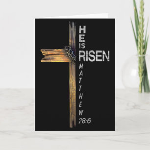 Han är Uppstånden Kristet Kors Jesus Bibelvers Glä Kort