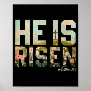 Han är uppstånden Kristet kors Jesus Bibelvers Öst Poster