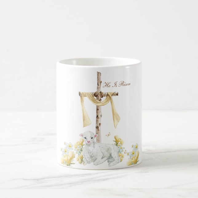 Han är Uppstånden Kristna Påsk Personlig Kaffemugg (Center)