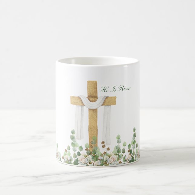 Han är Uppstånden Kristna Påsk Personlig Kaffemugg (Center)