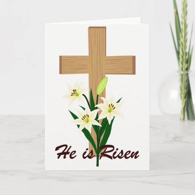 Han är Uppstånden Lily Cross Art-kort Kort (Framsida)
