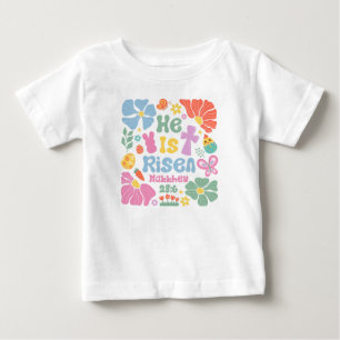 "Han är uppstånden" Matt 28:6 Boho Blommig Påsk T Shirt