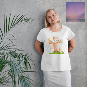 Han är uppstånden Matteus 28:6 Kristet kors T Shirt