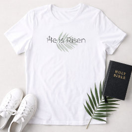 Han är uppstånden Minimalistisk 3 kors Palmblad På T Shirt