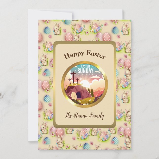 Han är Uppstånden och firande av Påskdagen Inbjudningar (Framsida)