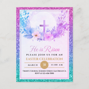 Han är Uppstånden Påsk Akvarell Blommor, Religiös Helg Vykort