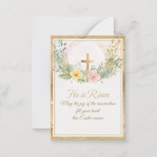 Han är uppstånden Påsk Aquarell Blommor, Religiös Anteckningskort