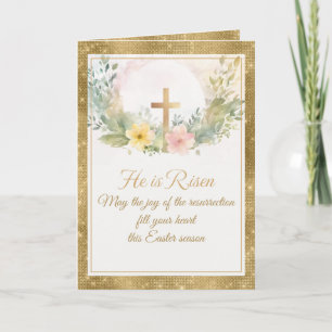 Han är uppstånden Påsk Aquarell Blommor, Religiös Anteckningskort