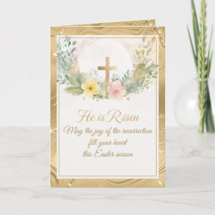 Han är uppstånden Påsk Aquarell Blommor, Religiös Anteckningskort