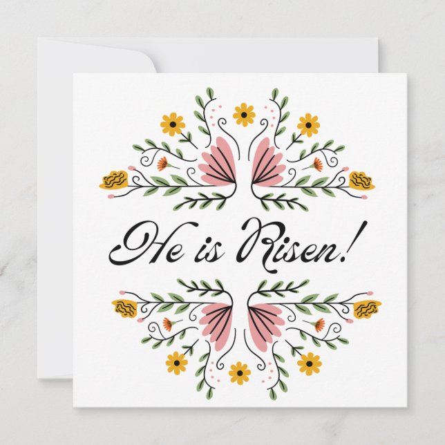 Han är Uppstånden Påsk  Inbjudningar (Framsida)