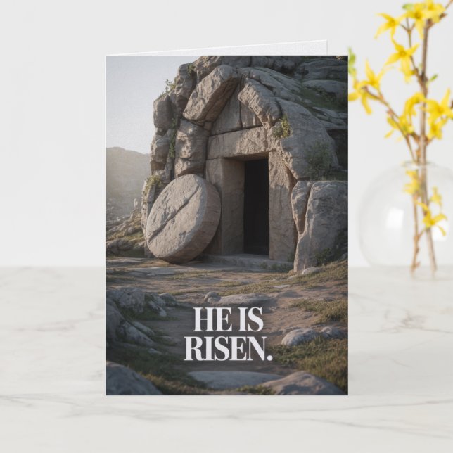 Han är Uppstånden Påsk Massor Kyrka Välkomstkort Kort (Gul blomma)