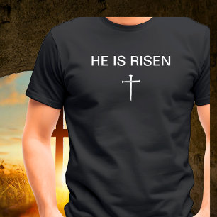 Han är Uppstånden Påsk Uppståndelse söndag Tre Spi T Shirt