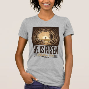 Han är Uppstånden Påskgrav Kors Vintage Kristet Sh T Shirt