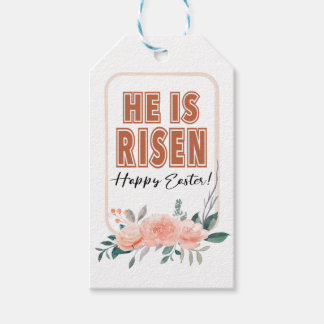 Han är uppstånden religiös påskblomma presentetike presentetikett