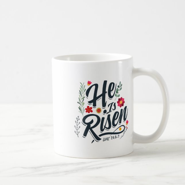 Han är Uppstånden Religiös Påsktröja Uppståndelse  Kaffemugg (Höger)