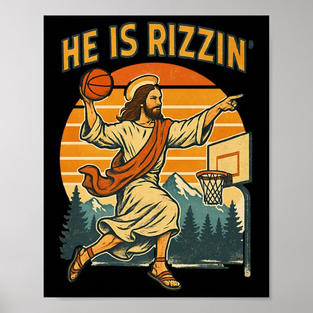Han är Uppstånden Rizzin Påsk Kristet Tro Jesus Ba Poster (Framsidan)