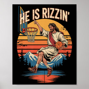 Han är Uppstånden Rizzin Påsk Kristet Tro Jesus Ba Poster