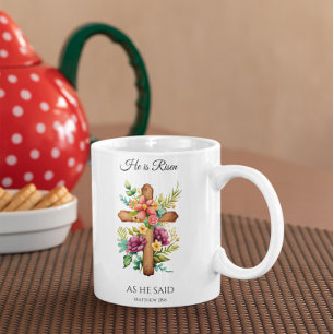 Han är uppstånden som han sade Påsk Blommigt Kor Kaffemugg