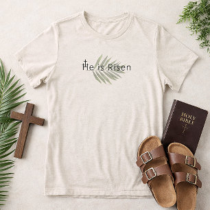 Han är uppstånden Tre kors Palmblad Påsk T Shirt