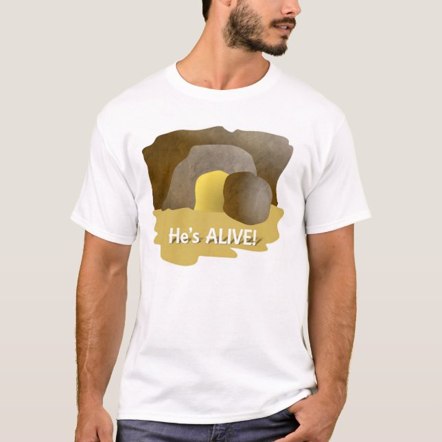 Han är vid liv! t-shirt (Framsida)