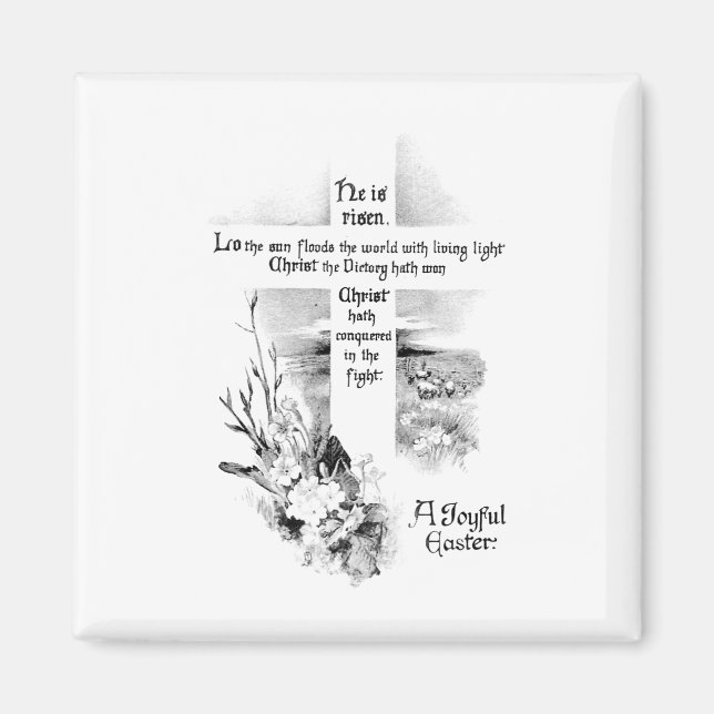 Han är Vintage Christian Påsk Magnet (Framsidan)