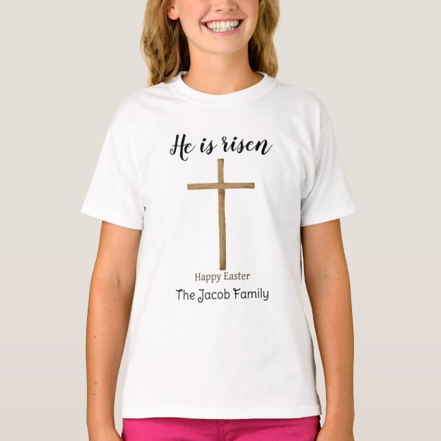 Han är vuxen, Glad påsk till familjen, Religiösa T Shirt (Framsida)