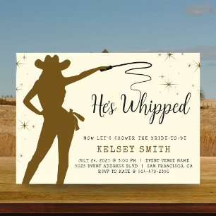 Han är Whipping Cowgirl Whip Möhippa Inbjudningar