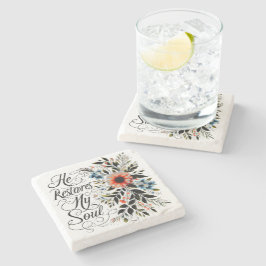 Han återställer min själ floral stenunderlägg