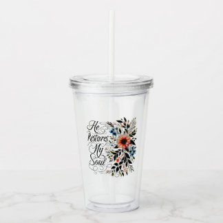 Han återställer min själ floral take away mugg