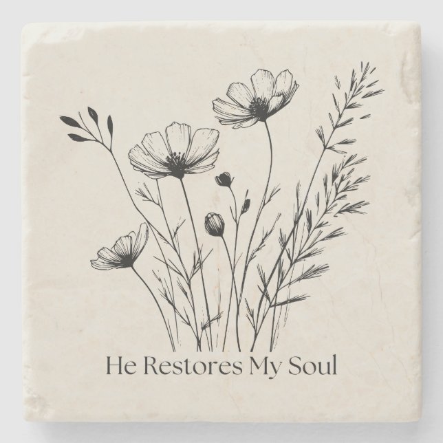 Han återställer min själ minimalistisk design stenunderlägg (Framsidan)