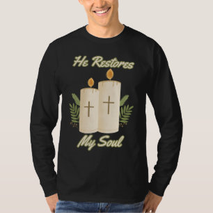 Han återställer min sollbibelcitat Manar Långärmad T Shirt