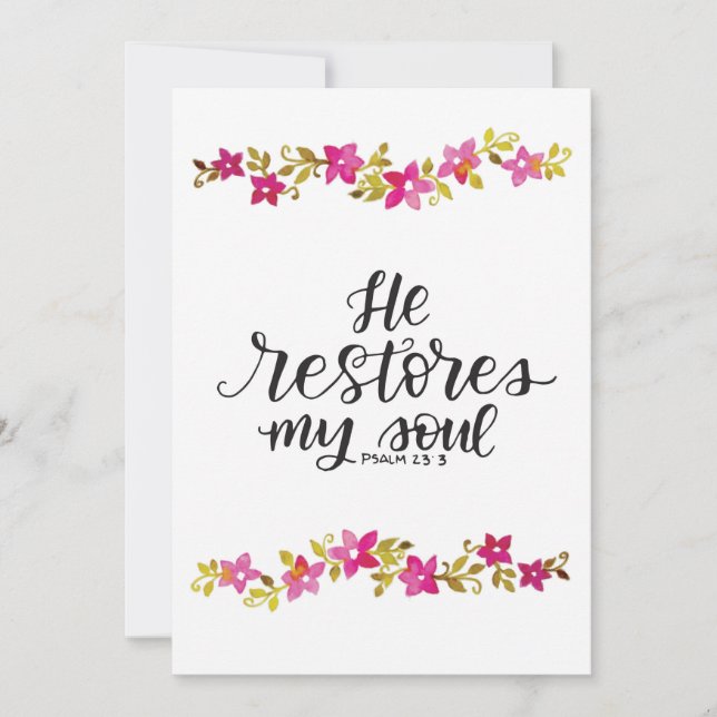 Han återställer mitt själskort anteckningskort (Framsida)