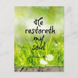 Han återstoreth my Soul Bible Verse Scripture Vykort