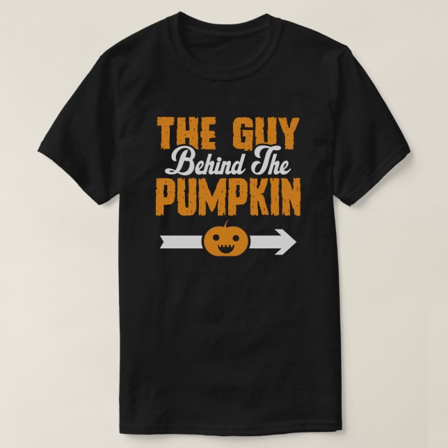 Han bakom Pumpkin Pappa för att vara Halloween T Shirt (Design framsida)