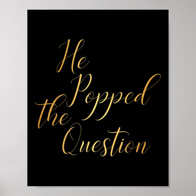 Han besvarade frågan - Bride Groom Förlovning Pa Poster (Framsidan)