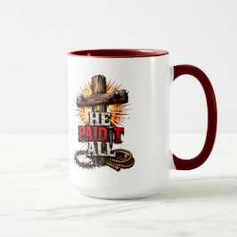 Han betalade allt – Cross & Nail kristen tro Mugg
