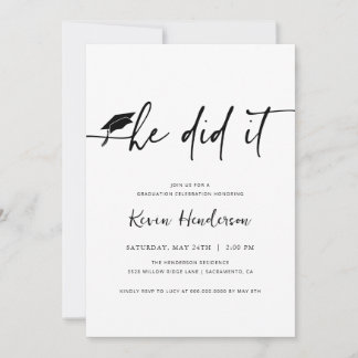 Han bjöd in Studenten Inbjudningar