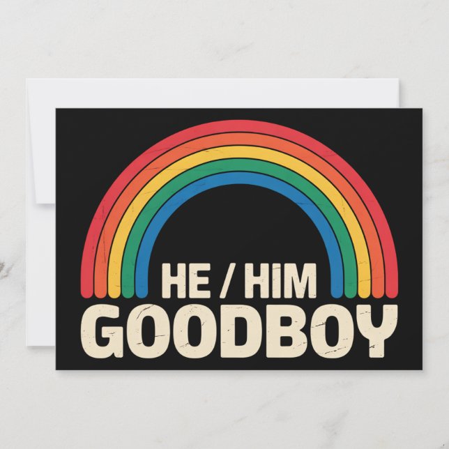 Han Bra Boy Rainbow LGBTQ Gay pride Ally Inbjudningar (Framsida)