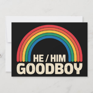 Han Bra Boy Rainbow LGBTQ Gay pride Ally Inbjudningar