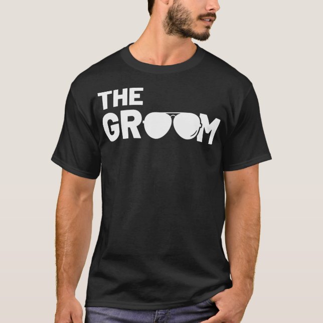 han Brudgum Squat Ungkarl Tillbehör Party Bröllop T Shirt (Framsida)