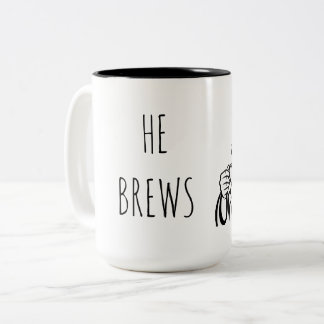 Han brygger kaffemugg 0,45 l.