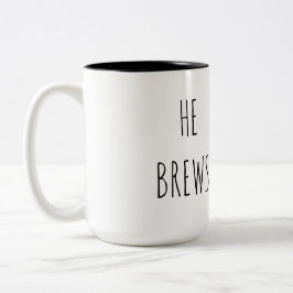 Han brygger kaffemugg 0,45 l.