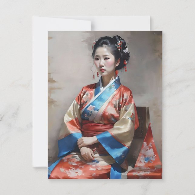 Han Chinese Woman Porträtt D Julkort (Framsida)