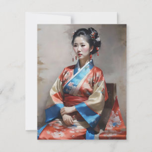 Han Chinese Woman Porträtt D Julkort