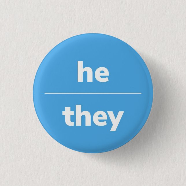 Han/de Pronoun Pin, knapp på 1,4 tum (Framsida)