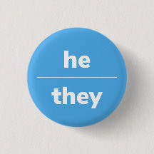 Han/de Pronoun Pin, knapp på 1,4 tum